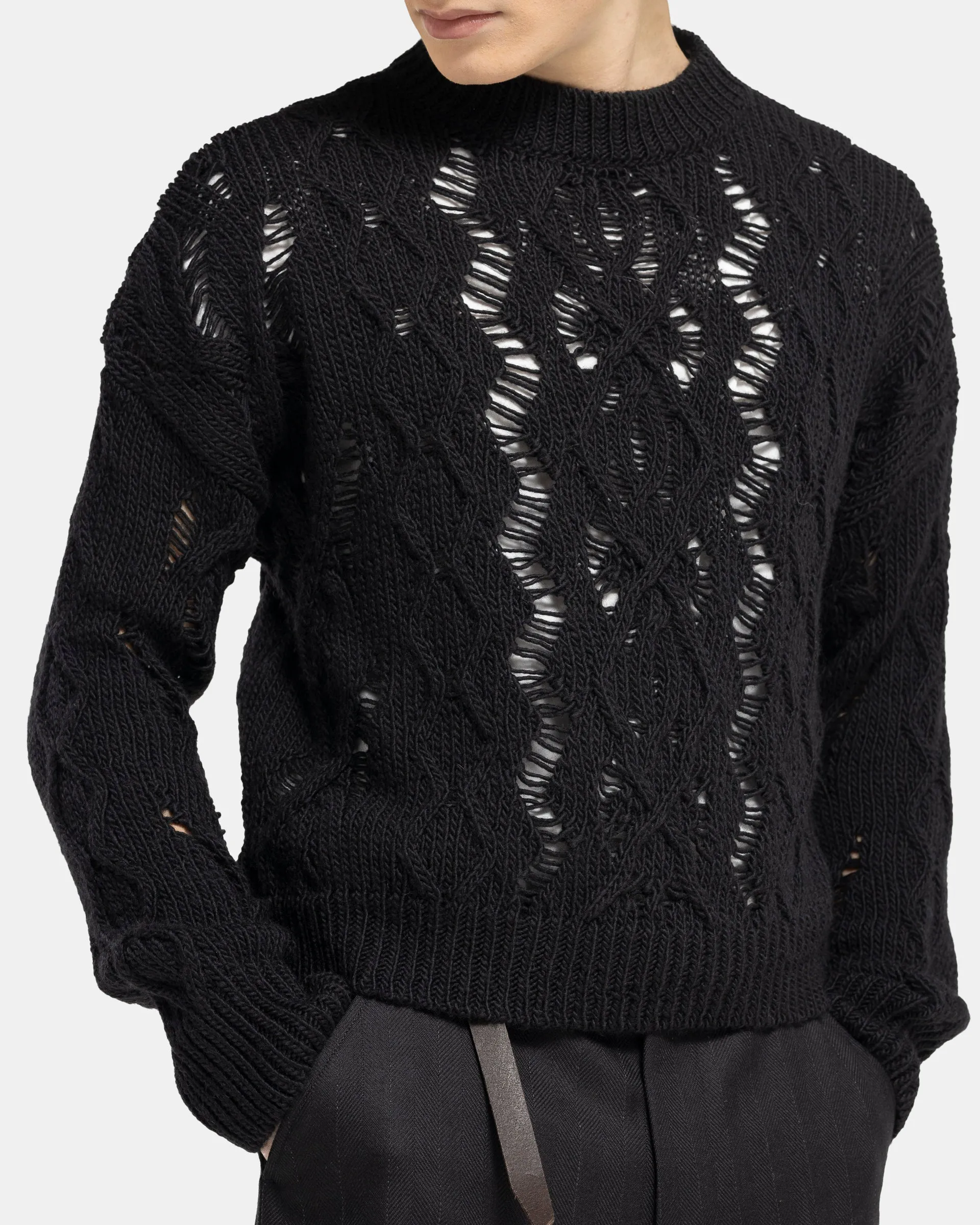 Cable Sonar Roundneck in Black