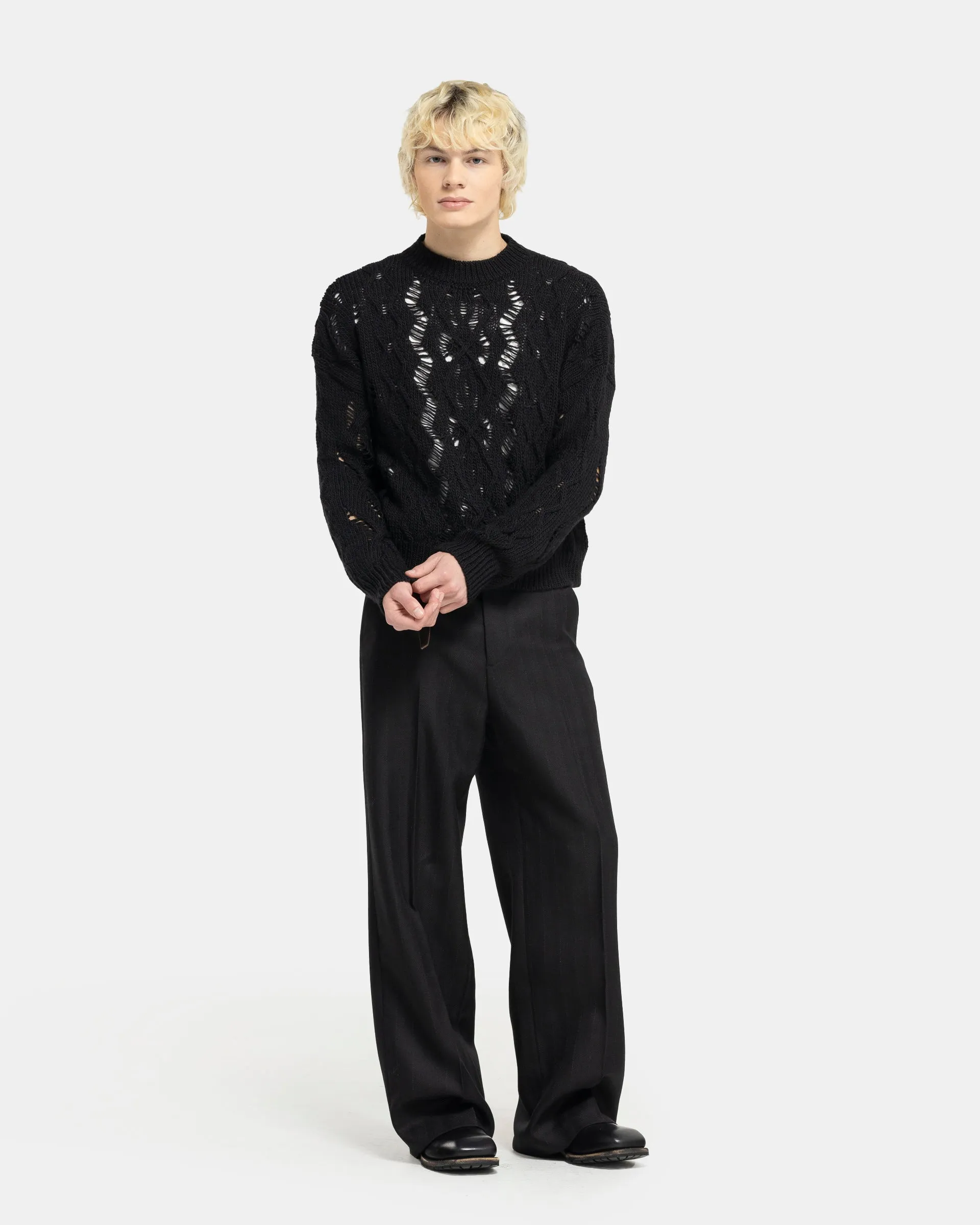 Cable Sonar Roundneck in Black